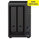 Synology DS723+ NAS Expansível 2 Baías, 8GB DDR4 ECC, AMD Ryzen R1600, NVMe, 10GbE
