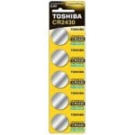Pila botón Toshiba CR2430 Litio 3V Pack 5 unidades larga duración dispositivos compactos Pila botón Toshiba CR2430 Litio 3V Pack 5 unidades larga duración dispositivos compactos