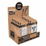 Auriculares TECH ONE TECH con cable jack 3.5mm, micrófono y controles, negros y blancos Auriculares TECH ONE TECH con cable jack 3.5mm, micrófono y controles, negros y blancos