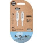 Cable Lightning Tech One Tech TEC2203 USB-C Macho a Lightning Macho 1m Blanco 3A Nylon Trenzado Cable Lightning Tech One Tech TEC2203 USB-C Macho a Lightning Macho 1m Blanco 3A Nylon Trenzado