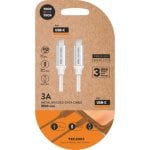 Cable USB-C Tech One Tech TEC2204 1m 3A Reforzado Blanco Power Delivery Cable USB-C Tech One Tech TEC2204 1m 3A Reforzado Blanco Power Delivery