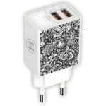 Carregador de Parede Tech One Tech Art-Deco TEC2510 2xUSB 12W Branco