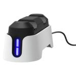 Base de carga Trust GXT 228 Dual para mandos PS5 doble carga USB-C ABS blanca y negra