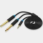 Câble Stéréo Vention BACBG Jack 3.5 Mâle - 2x Jack 6.5 Mâle/1.5m/Noir
