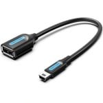 Câble USB Vention Mini-B Mâle à USB Femelle 15 cm/480Mbps/Nigro Câble USB Vention Mini-B Mâle à USB Femelle 15 cm/480Mbps/Nigro