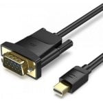Cabo Conversor Vention Mini DP a VGA 2m Preto com Conectores Dourados Cabo Conversor Vention Mini DP a VGA 2m Preto com Conectores Dourados