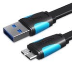 Cable USB Vention VAS-A12-B025 3.0 A a Micro B Macho 25cm 5Gbps Azul y Negro