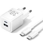 Cargador GaN Vention TZ-FEQW0-EU-01/ 1xUSB Type-C/ 1xUSB + Cable USB Type-C/ 30W Cargador GaN Vention TZ-FEQW0-EU-01/ 1xUSB Type-C/ 1xUSB + Cable USB Type-C/ 30W