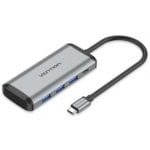 Docking USB Tipo-C Vention TGRHB 3xUSB 1xLector Tarjetas 1xUSB-C PD Gris 87W Docking USB Tipo-C Vention TGRHB 3xUSB 1xLector Tarjetas 1xUSB-C PD Gris 87W