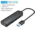 Hub Vention 3 ports 500 Mbit/s modèle CHIBB avec carte son externe