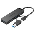Hub Vention 4 puertos 5Gbps modelo CHTBB USB 3.0 y Type-C compacto y carga PD Hub Vention 4 puertos 5Gbps modelo CHTBB USB 3.0 y Type-C compacto y carga PD