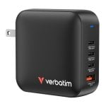 Chargeur Mini GaN Verbatim 165W, Intérieur, 3 Ports USB Type-C, Noir Chargeur Mini GaN Verbatim 165W, Intérieur, 3 Ports USB Type-C, Noir