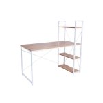 Escritorio Kecil Madera Metal 120x60cm 3 Estantes Diseño Vanguardista Montaje Fácil