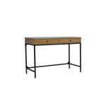 Escritorio Studim Negro Estructura Metálica 2 Cajones Diseño Industrial Minimalista