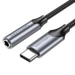 Adaptador de Audio Vention BGMHA Jack 3.5mm Hembra USB Tipo-C Macho 10cm Gris