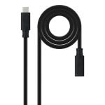 Cabo Prolongador USB-C Nanocable 10.01.4500 0,5 m 20Gbps 100W/5A Preto Cabo Prolongador USB-C Nanocable 10.01.4500 0,5 m 20Gbps 100W/5A Preto