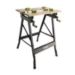 Banco de trabajo Ryobi RWB02 Bambú, plegable, carga 100kg, mordazas multiposición