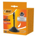 Stylo Bic 4 Couleurs Retractable Pointe 1 mm avec Base et Chaîne