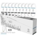 Cable Lightning Tech One Tech Basik TEC2952 2,4A 1m Blanco Pack 10 Unidades Refuerzo Antitorsión Cable Lightning Tech One Tech Basik TEC2952 2,4A 1m Blanco Pack 10 Unidades Refuerzo Antitorsión