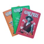 Pack 3 A5-Notizbücher One Piece Netflix – Monkey D. Luffy, Roronoa Zoro und Nami