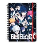 A5-Notizbuch mit liniertem Einband und blauem Schloss A5-Notizbuch mit liniertem Einband und blauem Schloss