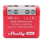 Relais Wi-Fi Shelly 1PM Mini Gen4 Wi-Fi Zigbee Bluetooth Contrôle de l’éclairage, Suivi de l’énergie, Protection contre les surcharges, Encastrable