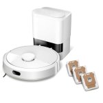iRobot Roomba 105 Combo Saug- und Wischroboter, 7000 Pa, Weiß + selbstentleerende Basis + 3er-Pack Beutel