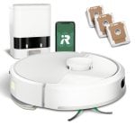 iRobot Roomba 105 Combo Robot Aspirapolvere e Lavapavimenti 7000Pa Bianco + Base Autosvuotante + Confezione da 3 Sacchetti