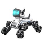 Carrinho Robot Cachorro RC Klack 8WD Controle Remoto Sensor Mão LED