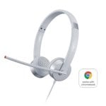 Auricular Lenovo 100 Stereo Analogue Headset Micrófono Giratorio Plata/Oficina
