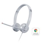 Auriculares Lenovo 100 Stereo Analogue con cable jack analógico para oficina Plata