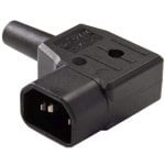 Conector Alimentacion C14 Iec Acodado Macho  Negro