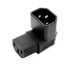 Adaptador Iec C14 A C13 Macho A Hembra Acodado 90 Grados Negro Adaptador Iec C14 A C13 Macho A Hembra Acodado 90 Grados Negro