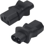 Adaptador Alimentacion C13 Hembra A C8 Macho Negro Adaptador Alimentacion C13 Hembra A C8 Macho Negro