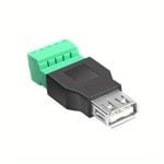 Conector Usb Hembra Terminal De Tornillo 5 Pin  Negro