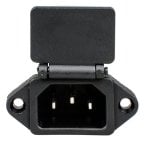 Conector De Alimentacion C14 Ac Macho Con Tapa  Negro 10 A