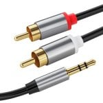 Cable Audio Estereo Jack 3.5 Macho - 2x Rca Macho Pro 2 M Negro