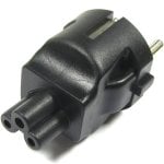 Adaptador De Conector Iec-60320 C5 A Schuko Negro Adaptador De Conector Iec-60320 C5 A Schuko Negro