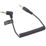 Cable De Microfono Trs A Trs De 3.5mm Espiral Acodado-recto 0.20 M Negro