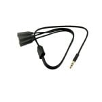 Cable De Audio Estereo 3x Jack 3.5mm Hembra A 3.5mm 0.50 M Negro