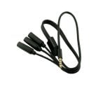 Cable De Audio Estereo 3x Jack 3.5mm Hembra A 3.5mm 4 Pin 0.50 M Negro