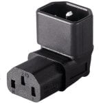 Adaptador Iec C14 A C13 Macho A Hembra Acodado 180 Grados Negro Adaptador Iec C14 A C13 Macho A Hembra Acodado 180 Grados Negro