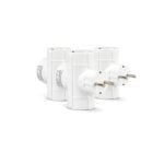 Pack De 3 Adaptadores De Enchufe Triple Con Toma De Tierra - Enchufes Schuko Blancos Para Hogar Y Oficina