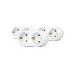Garza - Adaptador Doble Frontal Con 2 Tomas Schuko Y Protección Infantil En Color Blanco