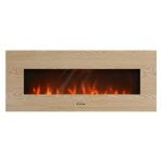 Chimenea Eléctrica Panorámica Con Luz Led Ambiental Y Panel Frontal Mdf