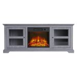 Chimenea Eléctrica Con Mueble Aparador Rustico Color Gris Chimenea Eléctrica Con Mueble Aparador Rustico Color Gris