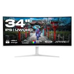 Monitor JAPANNEXT JN-IPS34Q-HC6-W 34" UWQHD 60Hz IPS Curved USB-C KVM 5ms