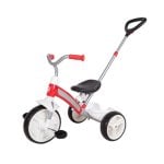 QPlay Elite Plus Dreirad, rot, Stahl, verstellbarer Gurt und abnehmbarer Schieber für Eltern