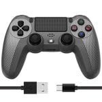 Kinsi Mando inalámbrico Bluetooth compatible PS4 batería 600mAh vibración doble motor antideslizante Gris