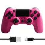 Kinsi Mando inalámbrico Bluetooth para PS4 Batería 600mAh Vibración Dual Compatible PC PS3 PS2 Fucsia Kinsi Mando inalámbrico Bluetooth para PS4 Batería 600mAh Vibración Dual Compatible PC PS3 PS2 Fucsia